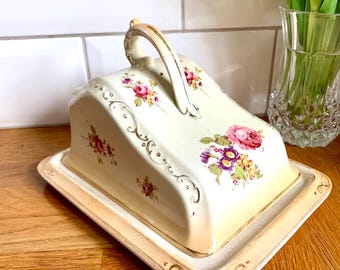 Campana para queso Art Déco color marfil. Elegancia de los años 30. Plato para queso.