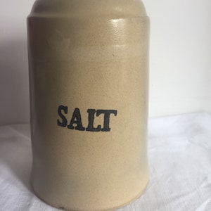 Vintage stoneware slipware salt shaker. image 2