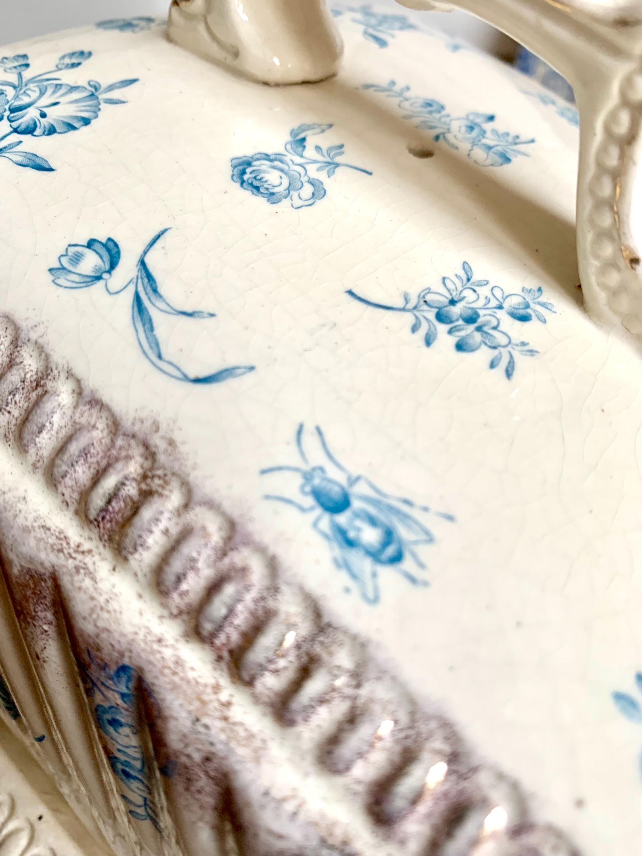 Large Vintage Cheese Cloche: Floral Ivory Ceramic Dome - Etsy