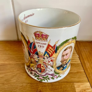 1911 coronation mug. Queen Mary and George V.