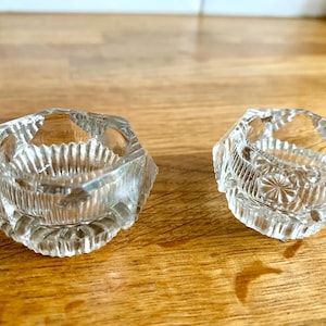Antique Victorian lead crystal salt sellers. Salt and pepper pots