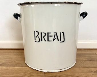 Portapane smaltato vintage degli anni '40.