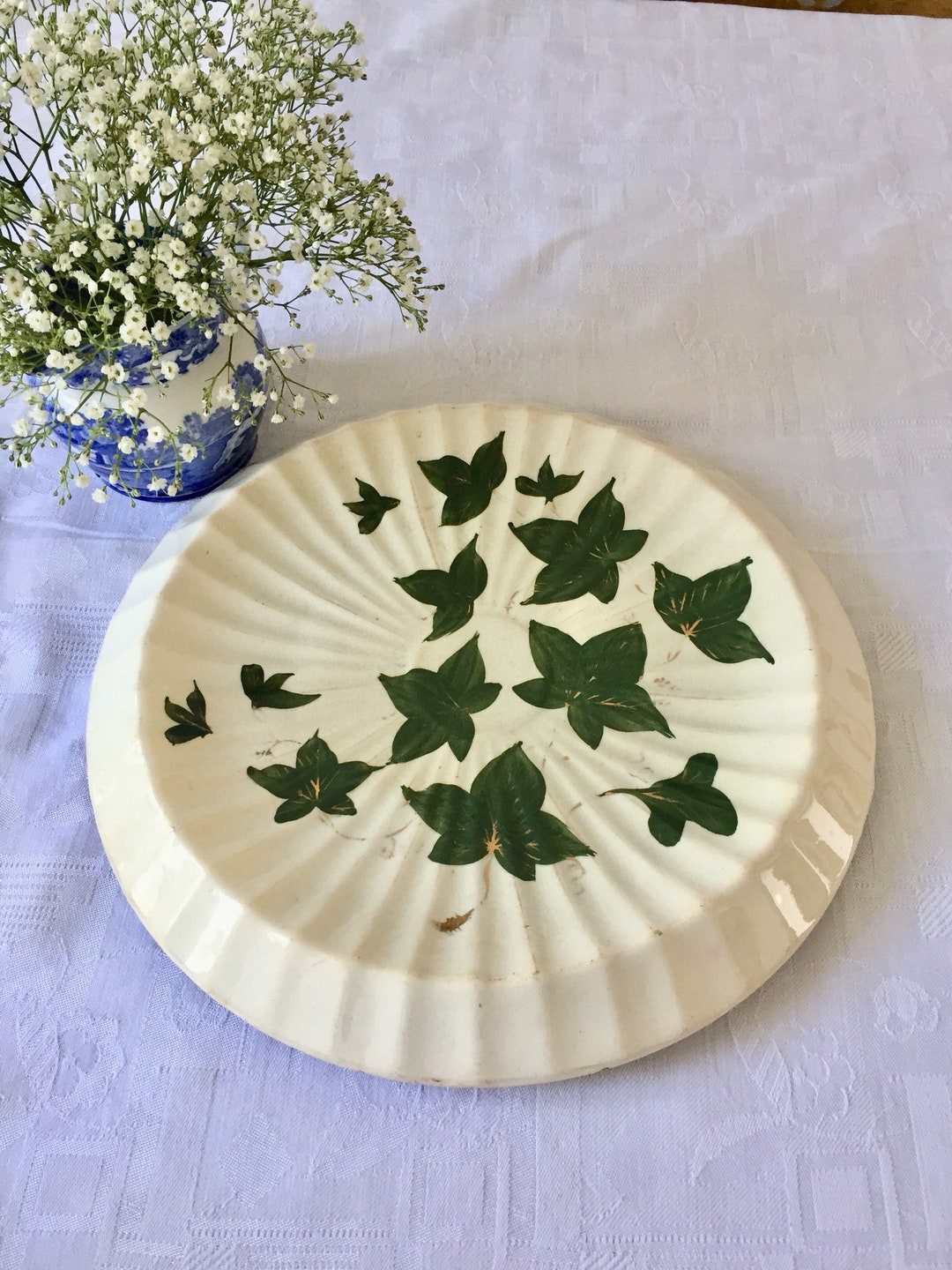 Vintage Ivy Decorated Bread Plate. Vintage Bread Platter. Etsy