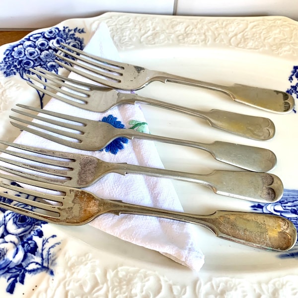 Vintage mismatched silver forks. X5