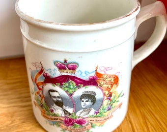 Taza de coronación de 1911. La reina María y Jorge V.