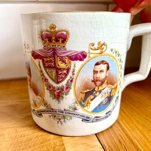 1911 coronation mug. Queen Mary and George V.