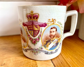 Taza de coronación de 1911. La reina María y Jorge V.