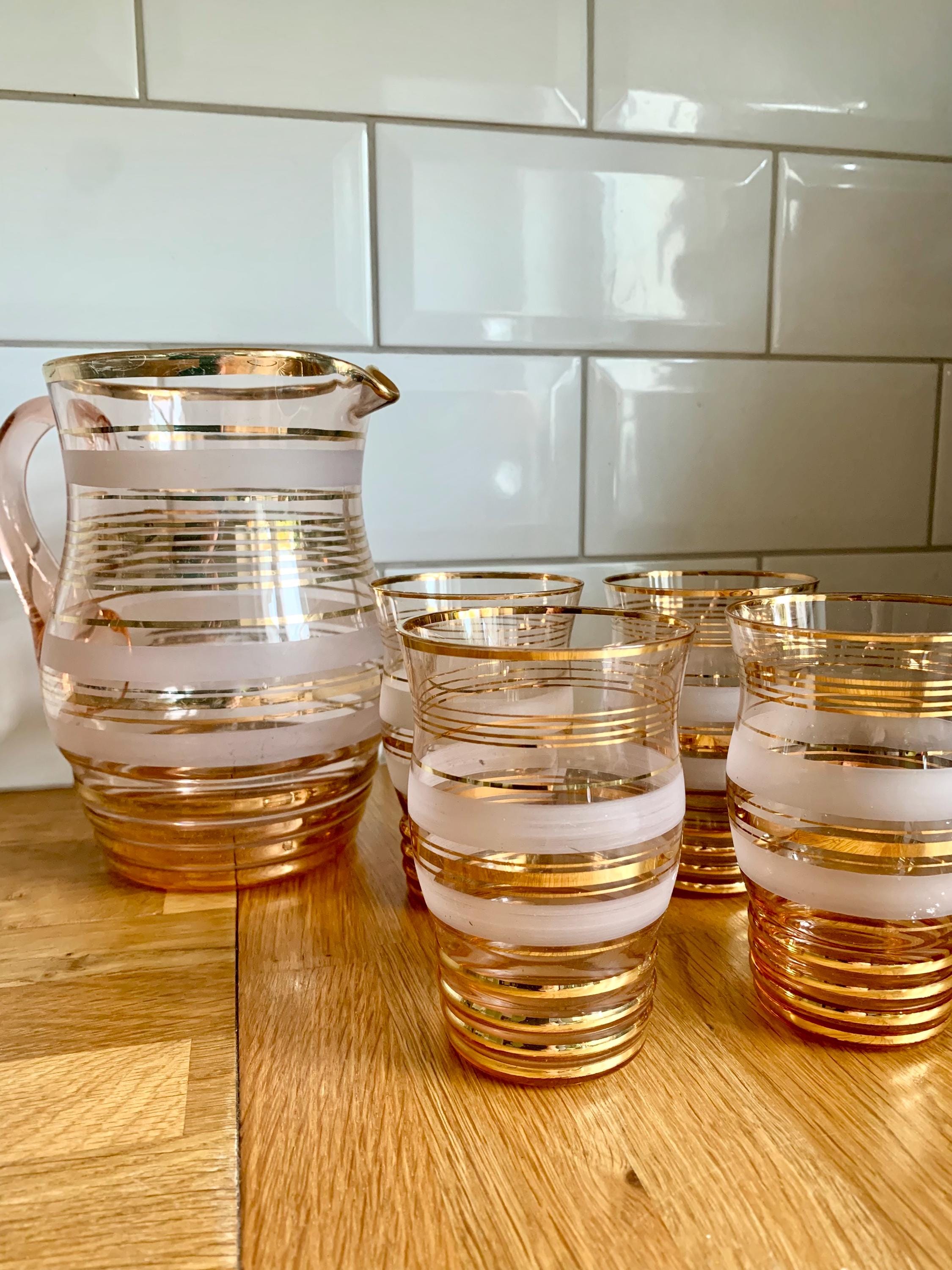 1950's Mid Century Modern. Vintage Lemonade Pitcher or Jug. Four