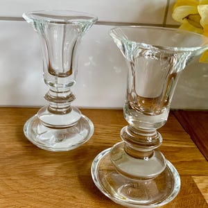 Gorgeous Art Deco vintage glass candlesticks.