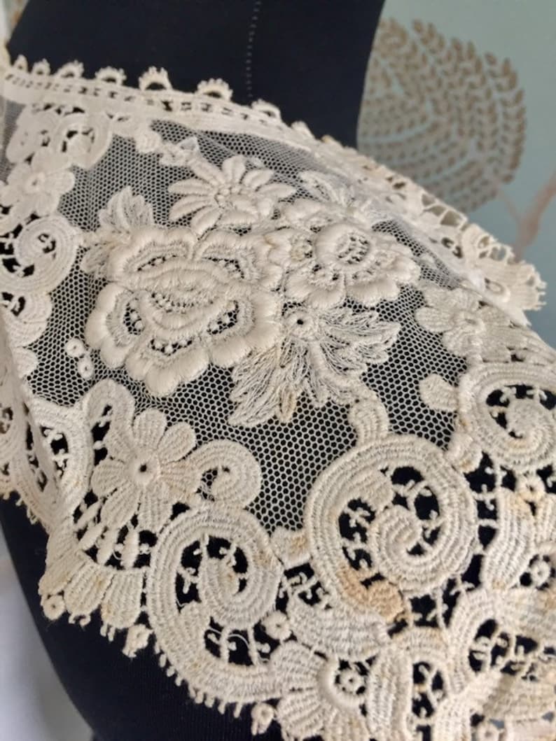 Stunning Antique Victorian/edwardian Lace Crochet Collar. - Etsy