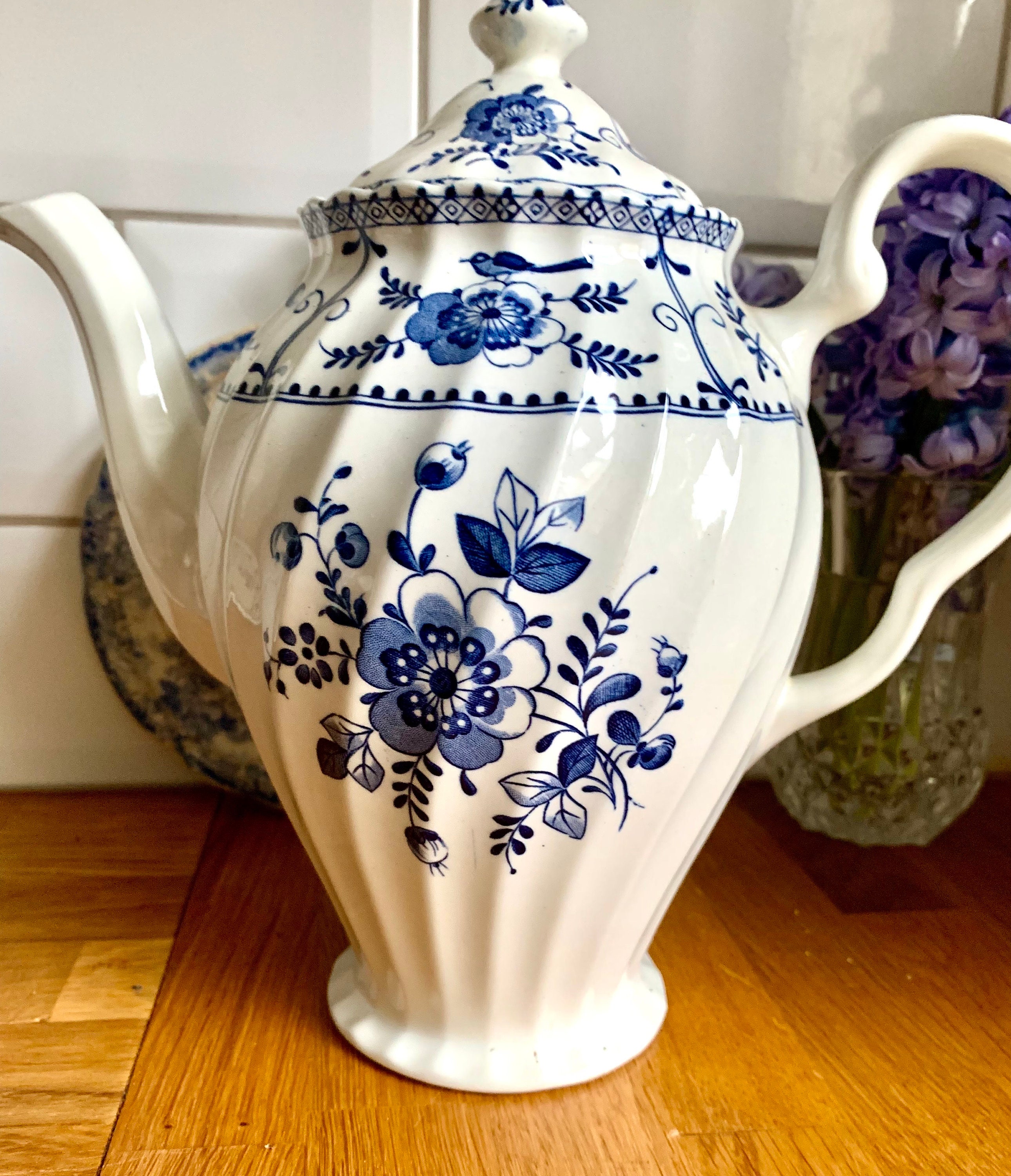 Vintage Johnson Brothers Blue Indies Coffee Pot or Teapot