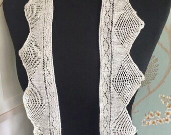 Vintage Cream Crochet Lace Trim, Delicate Ribbon (60 inches)