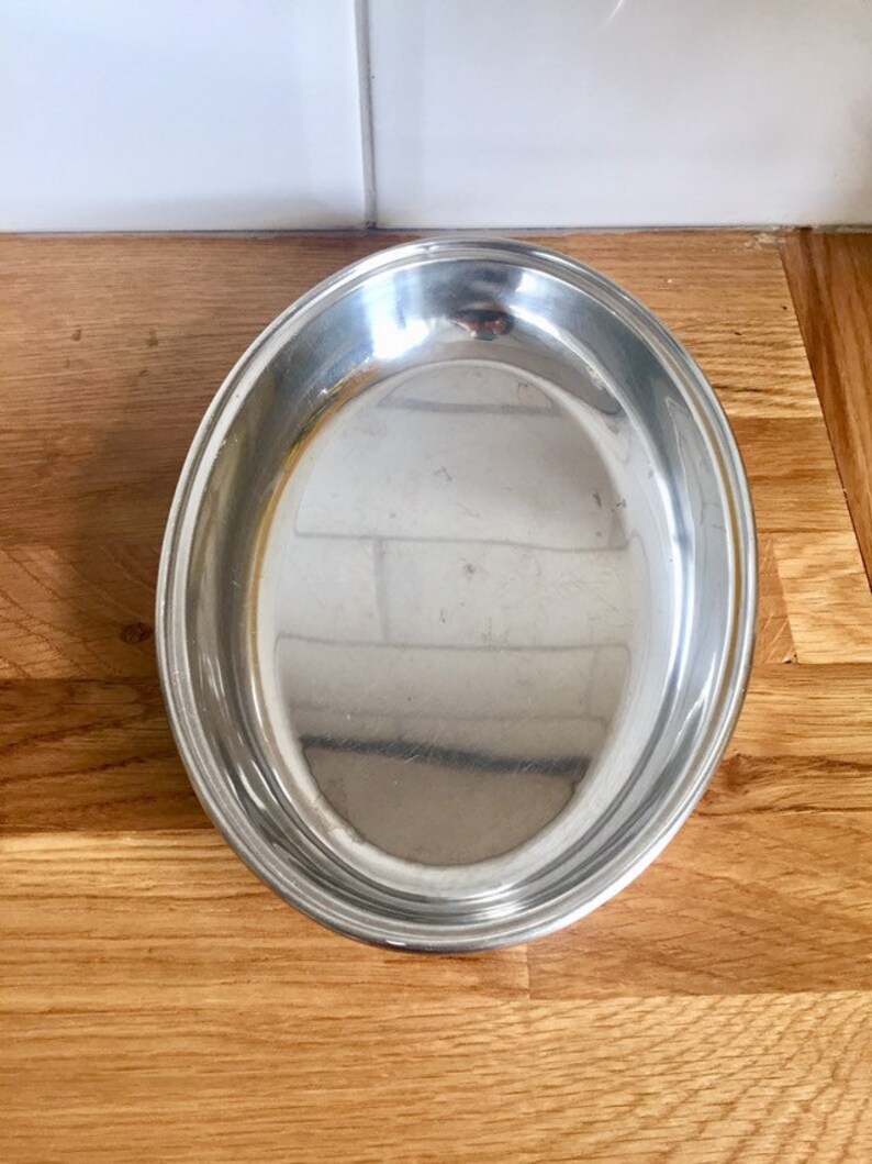 Vintage stainless steel serving dish. Mid century modern image 3