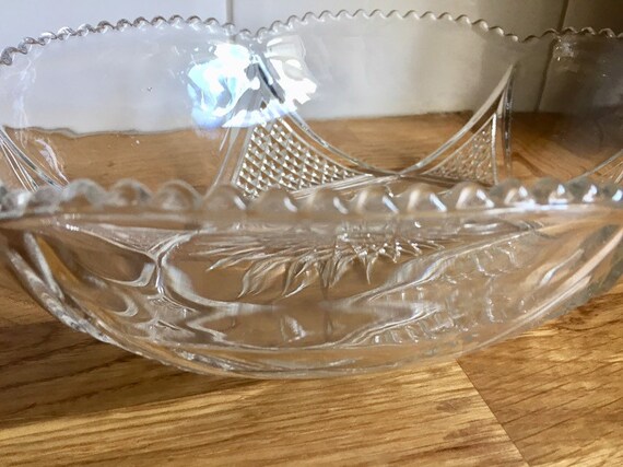 ヴィンテージの透明鉛ガラス製サービングボウル。 - Etsy 日本