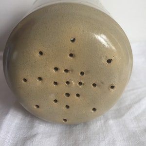 Vintage stoneware slipware salt shaker. image 4