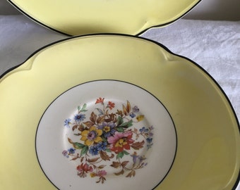 Vintage Johnson brothers yellow teaplate. Pareek. 1930&#39;s. Art Deco.