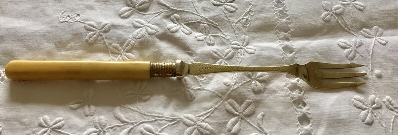 Vintage EPNS resin handled pickle fork Vintage fork