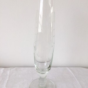 vintage etched glass retro vase.