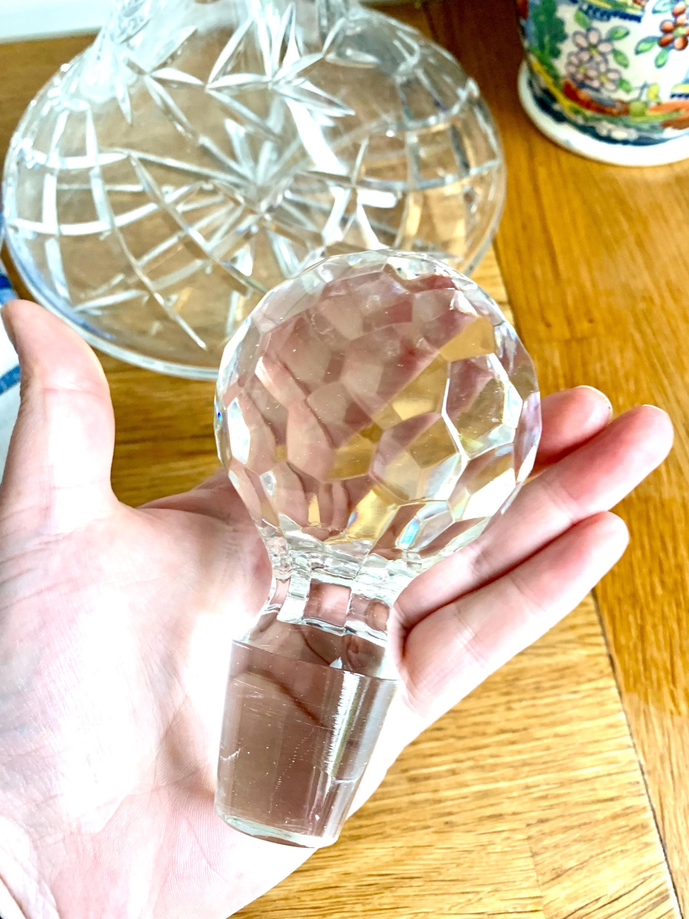 置物 60s woman&panther decanter Vintage Amber Glass Footed Decanter With Glass Stopper