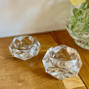 Antique Victorian lead crystal salt sellers. Salt and pepper pots