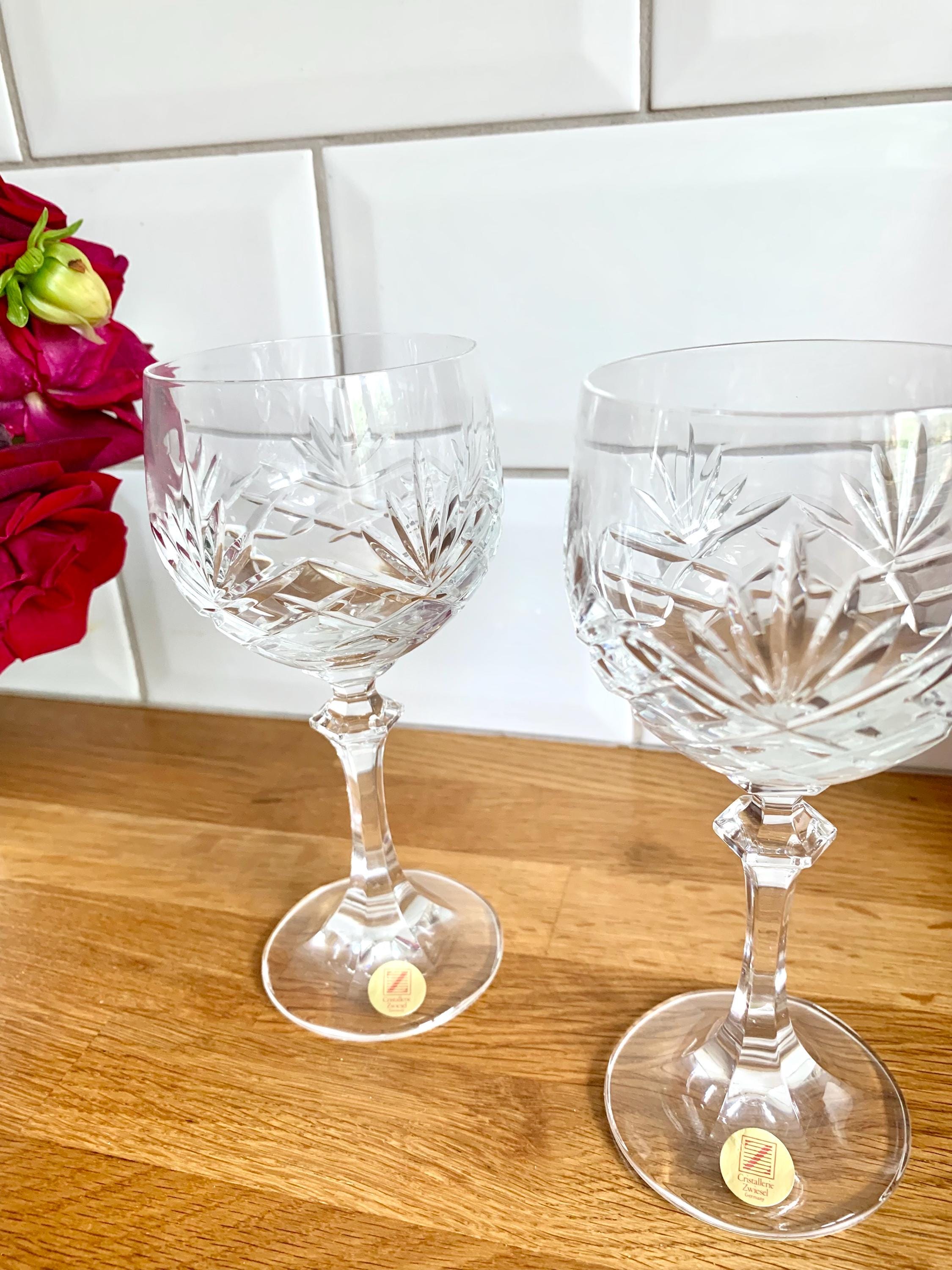 Cristallerie Zwiesel 2 Vintage Faceted Wine Glasses. - Etsy