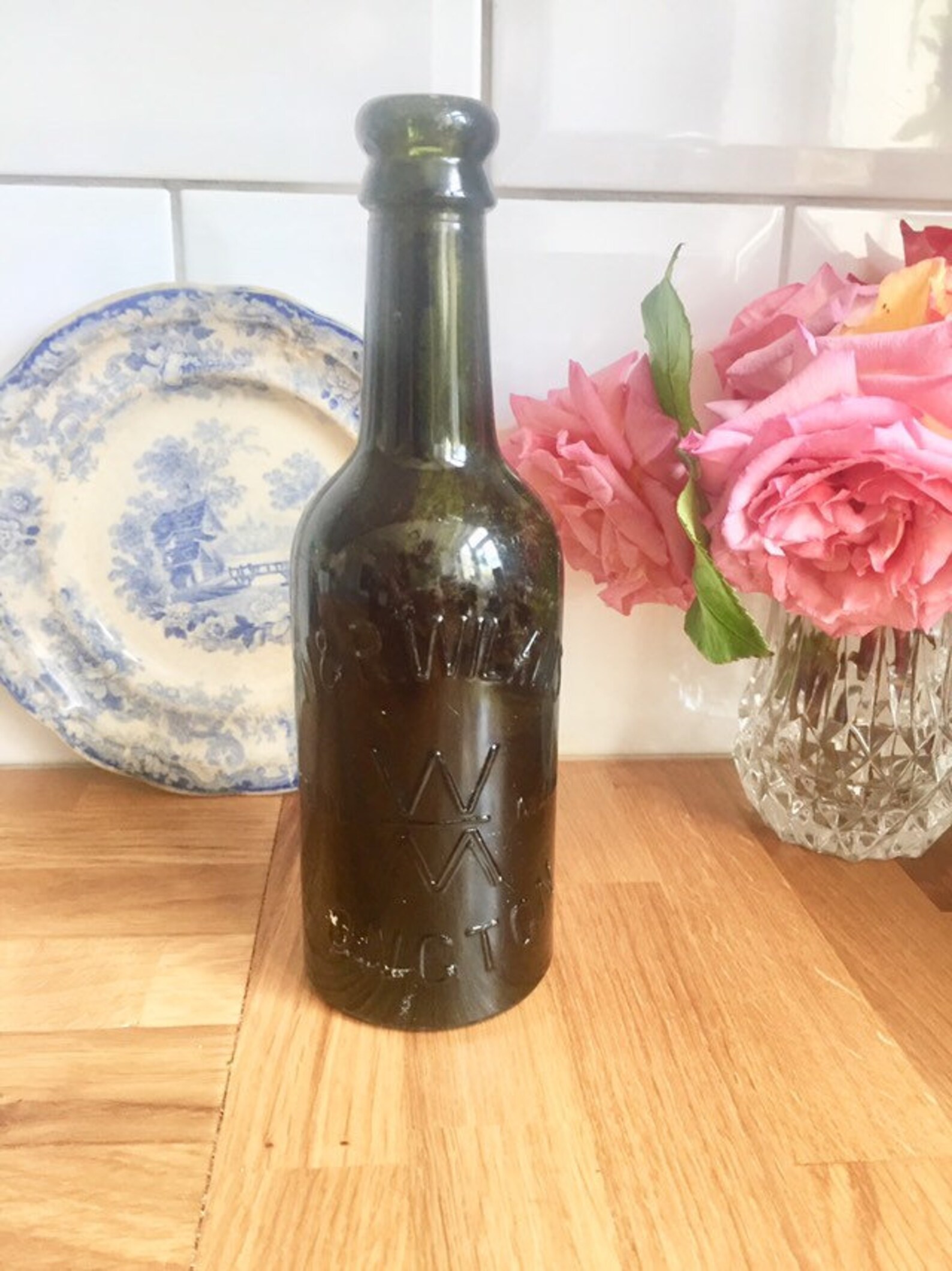 Antike braune Glas Longton Bierflasche. | Etsy