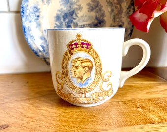 Herdenkingskroonmok. 1937 koning George VI en koningin Elizabeth