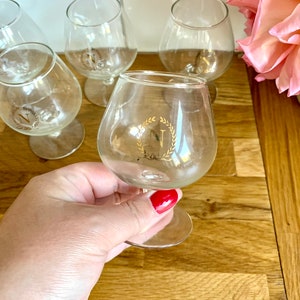 5 Vintage glasses. Cognac balloon glass. Vintage glass