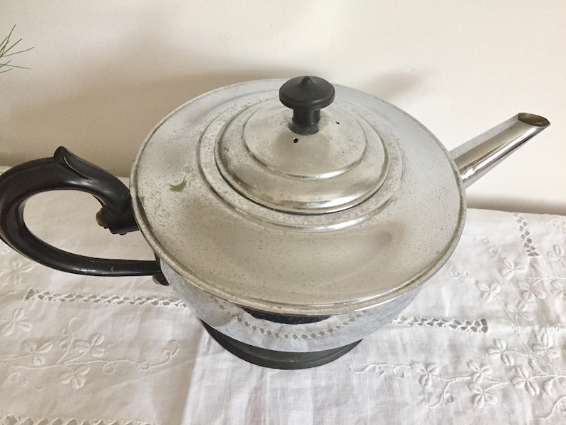 Art Deco Insulated Chrome Teapot With Ceramic Interior and Etsy