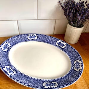 Gorgeous vintage blue and white ironstone platter
