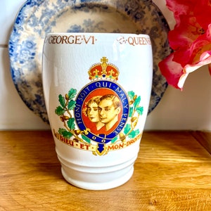 1937 coronation mug. George V and Queen Elizabeth.