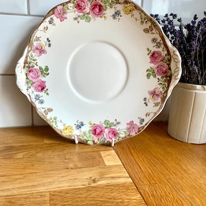 Vintage Royal Doulton English Rose cake plate.
