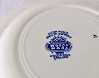 Vintage Enoch Woods 'english Scenery' Blue and White Side Plates