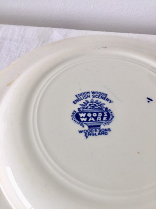 Vintage Enoch Woods 'english Scenery' Blue and White Side Plates