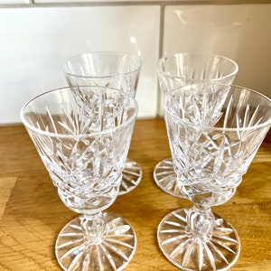 Set of 4 vintage faceted wine glasses.