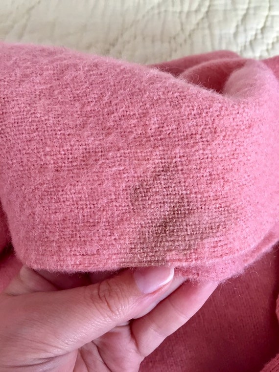 Vintage Salmon Pink Wool Blanket. Etsy
