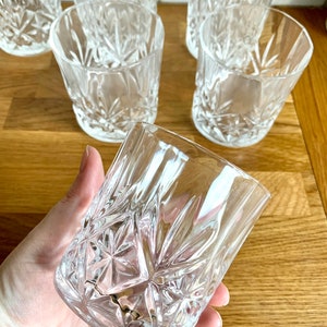Whiskybecher aus geschliffenem Glas. 6er Set.