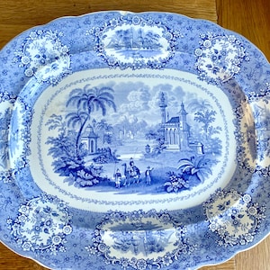 Antique 19th C William Ridgway ‘oriental’ stoneware platter.
