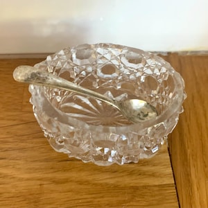 Antique Victorian lead crystal salt sellers. Salt and pepper pot.