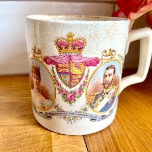 1911 coronation mug. Queen Mary and George V.