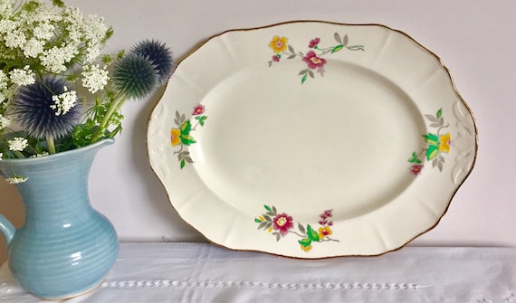 イギリスアンティーク Alfred Meakin バラ柄 ボウル２４cm 1940 Alfred Meakin Vintage Large Platter. Vegetable Dish. Vintage