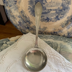 Antique sauce spoon. Vintage gravy spoon. Art nouveau