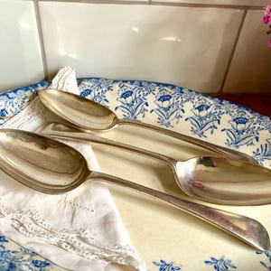 Vintage Large silver serving spoons.