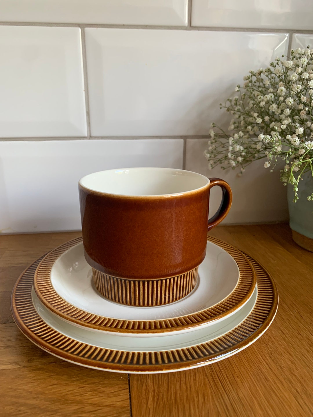 Retro Poole Pottery Tea Cups and Plates. 197080s. Etsy