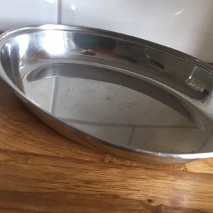 Vintage stainless steel serving dish. Mid century modern image 4