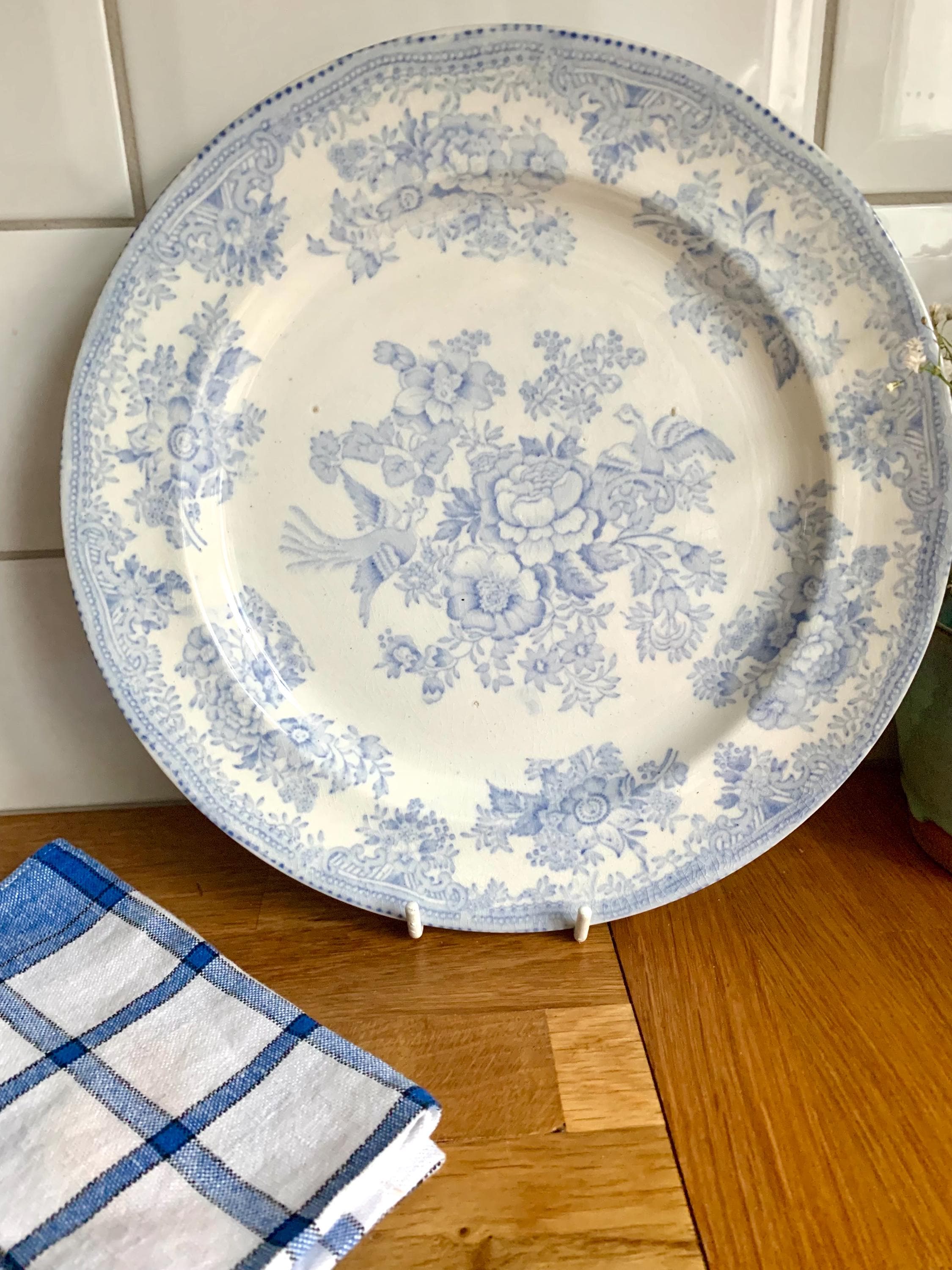 Antique 1800's Blue and White Asiatic Pheasants Plate. - Etsy