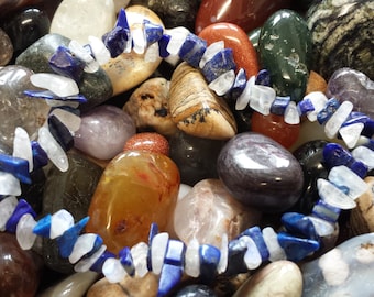 Lapis Lazuli & Rainbow Moonstone Bracelet, Boost Immune System, Strengthen Intuition, Healing Crystal, Elasticated Bracelet, Artisan Crafted