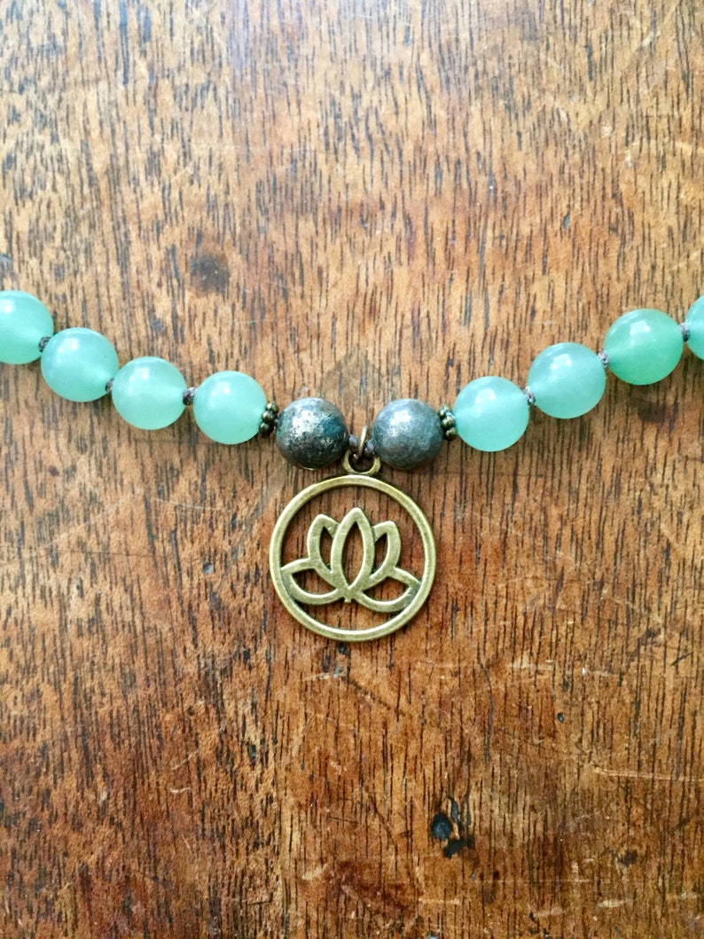 Green aventurine mala Labradorite mala Handmade knotted mala 108 mala beads Mala necklace Yoga beads Pyrite mala Mala.