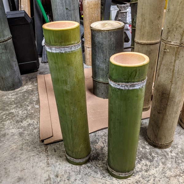 2 Bamboo Water Bottle Blanks SEE WARNING!!! ~14" Lengths ~3" Diameters Environmentally Friendly 100% Grown and Made in U.S.A. ECO Green