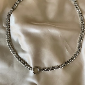 Stainless Steel O Ring Chain Choker | Chain Choker Necklace | Small O Ring Choker